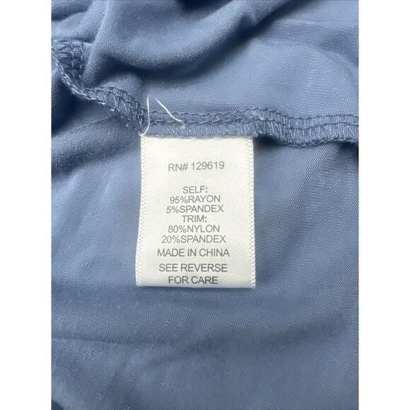 Allie Rose BLUE Lace Babydoll Flowy Rayon Blend Sleeveless Tank Top Sz M NEW - Picture 8 of 9